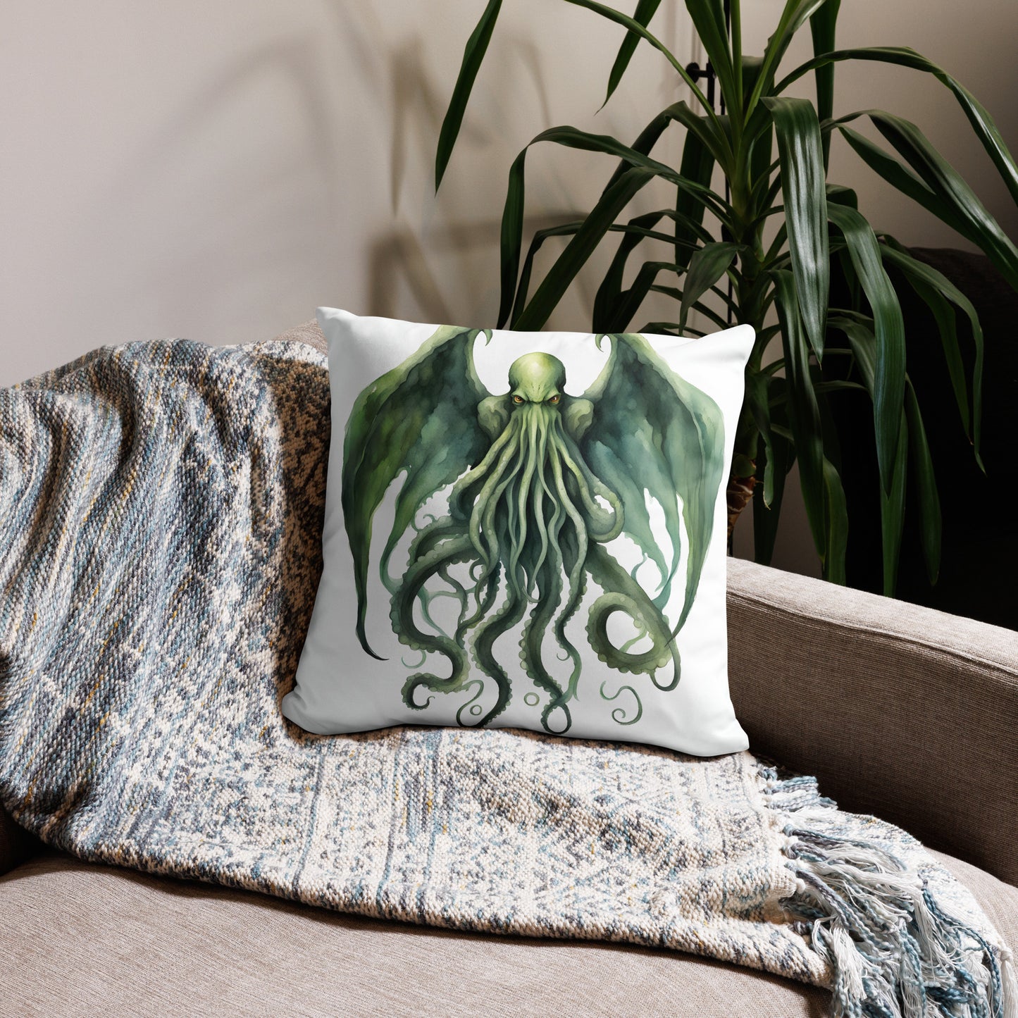 Cthulhu Aquarellmalerei Kissenbezug