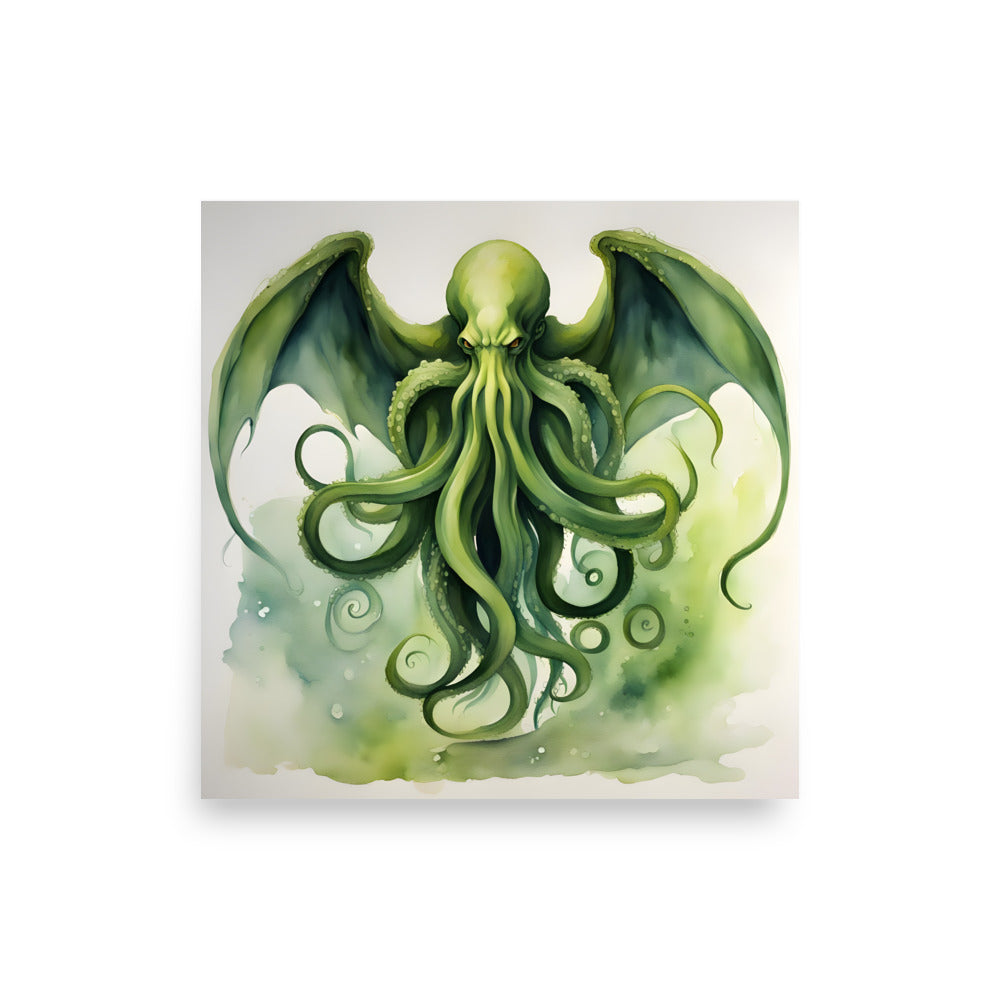 Cthulhu-Aquarellmalerei Poster