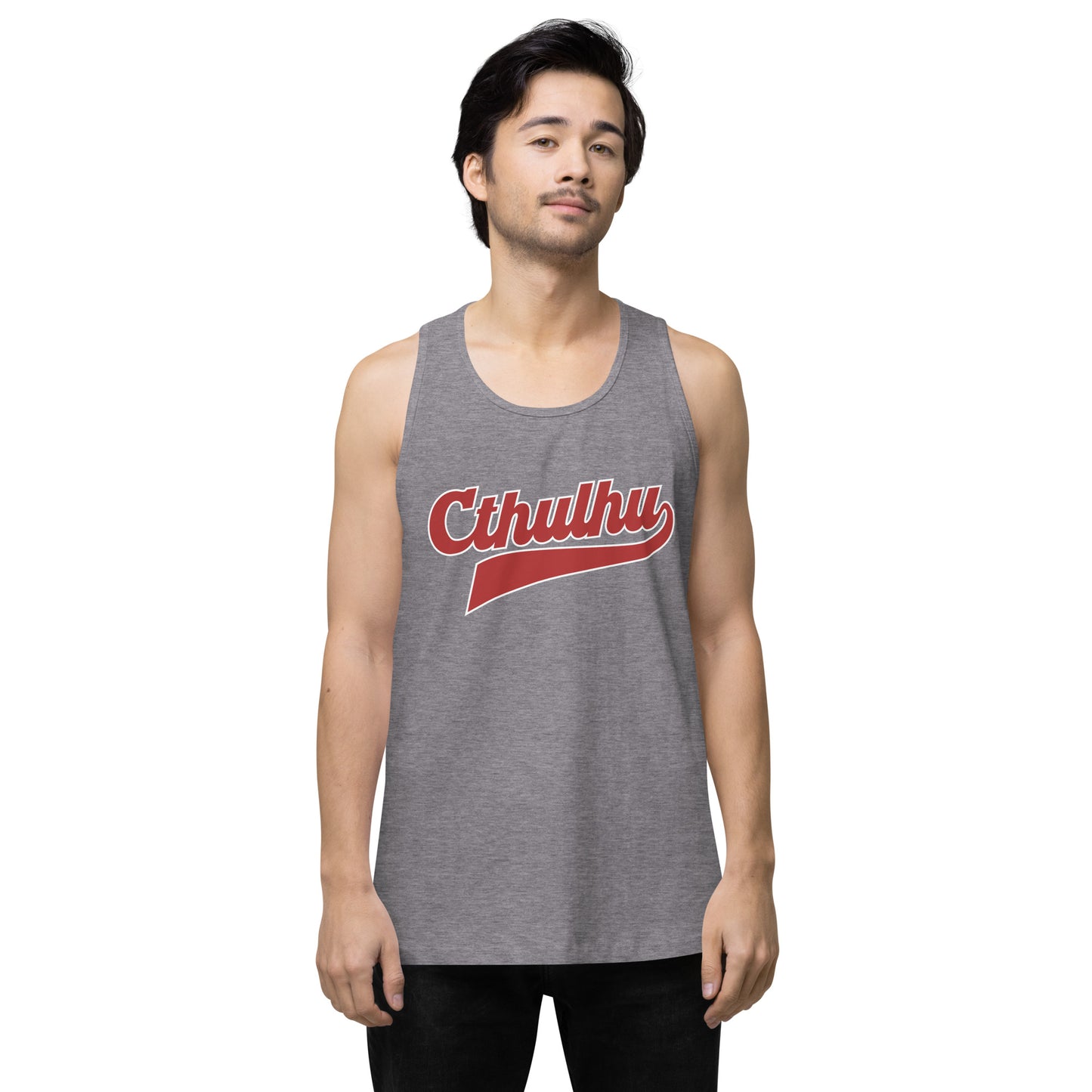 Camiseta premium para hombre con texto de la Liga de Cthulhu: Letras Eldritch Vintage