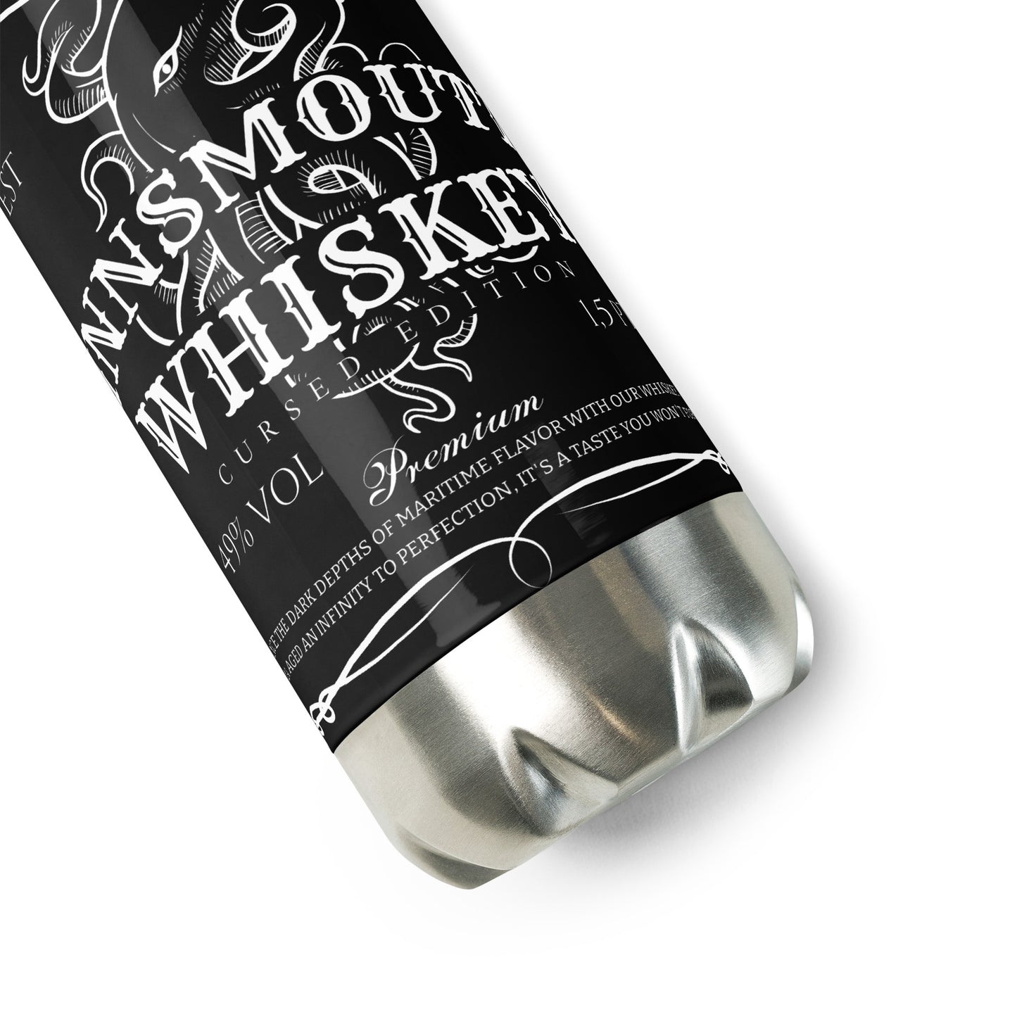 Botella de agua de acero inoxidable Innsmouth Whiskey Label Lovecraft