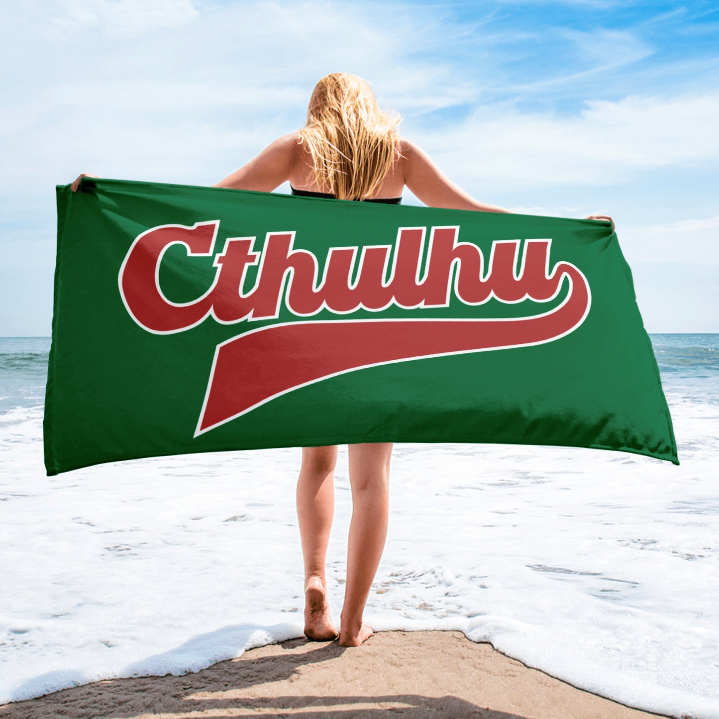 Cthulhu League Script – Vintage Eldritch Lettering Towel