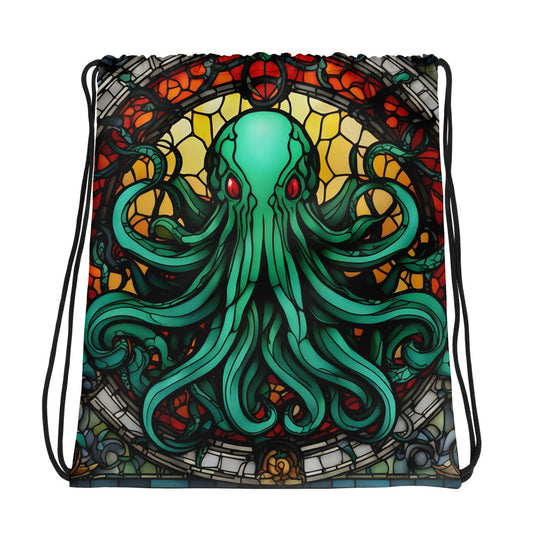 Cthulhu Stained Glass Drawstring bag