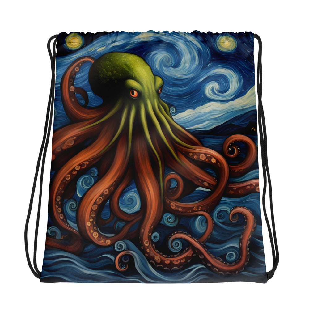 Cthulhu Post-Impressionism Drawstring bag