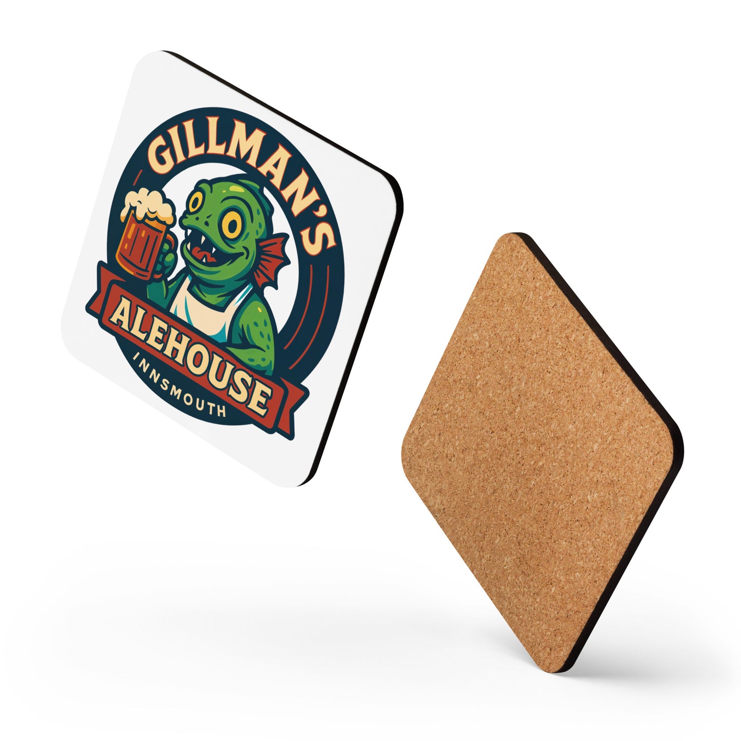 Gillman's Alehouse – Innsmouths freundlichster Schankraum Untersetzer mit Korkrückseite