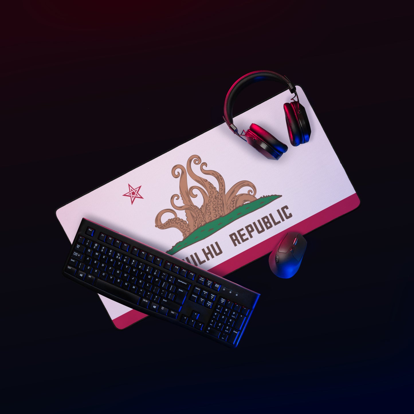 Cthulhu Republik Kalifornien Flagge Lovecraft Schreibtischmatte