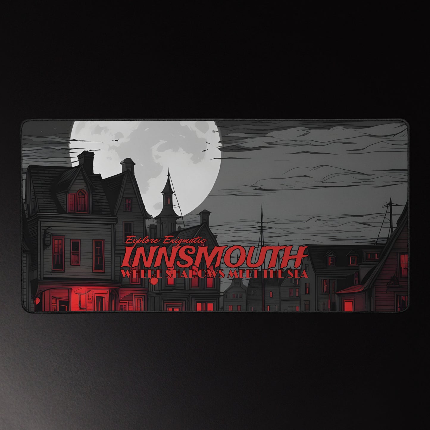 Entdecken Sie die rätselhafte Schreibtischmatte Innsmouth