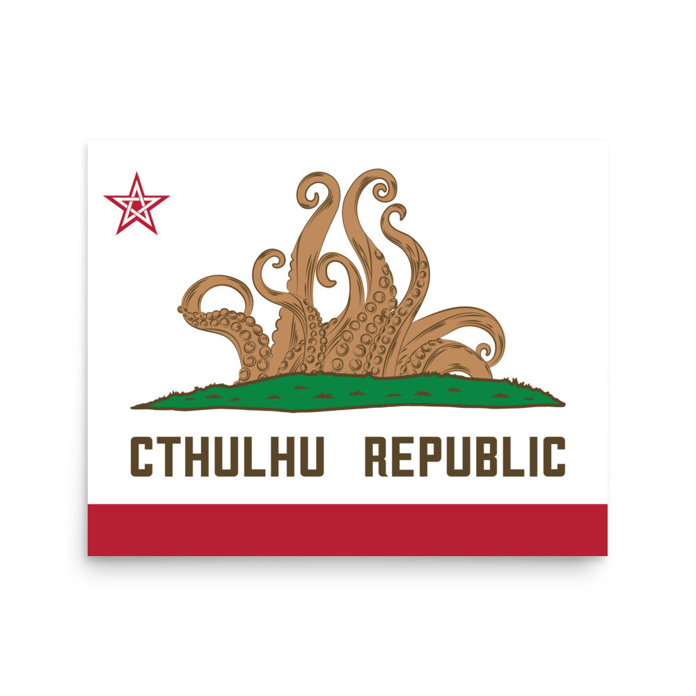 República de Cthulhu Bandera de California Lovecraft Póster