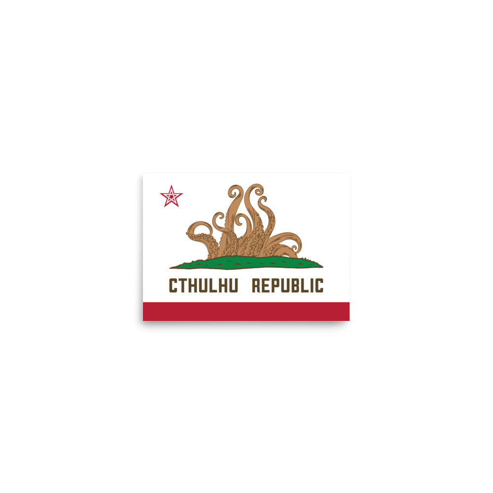 República de Cthulhu Bandera de California Lovecraft Póster