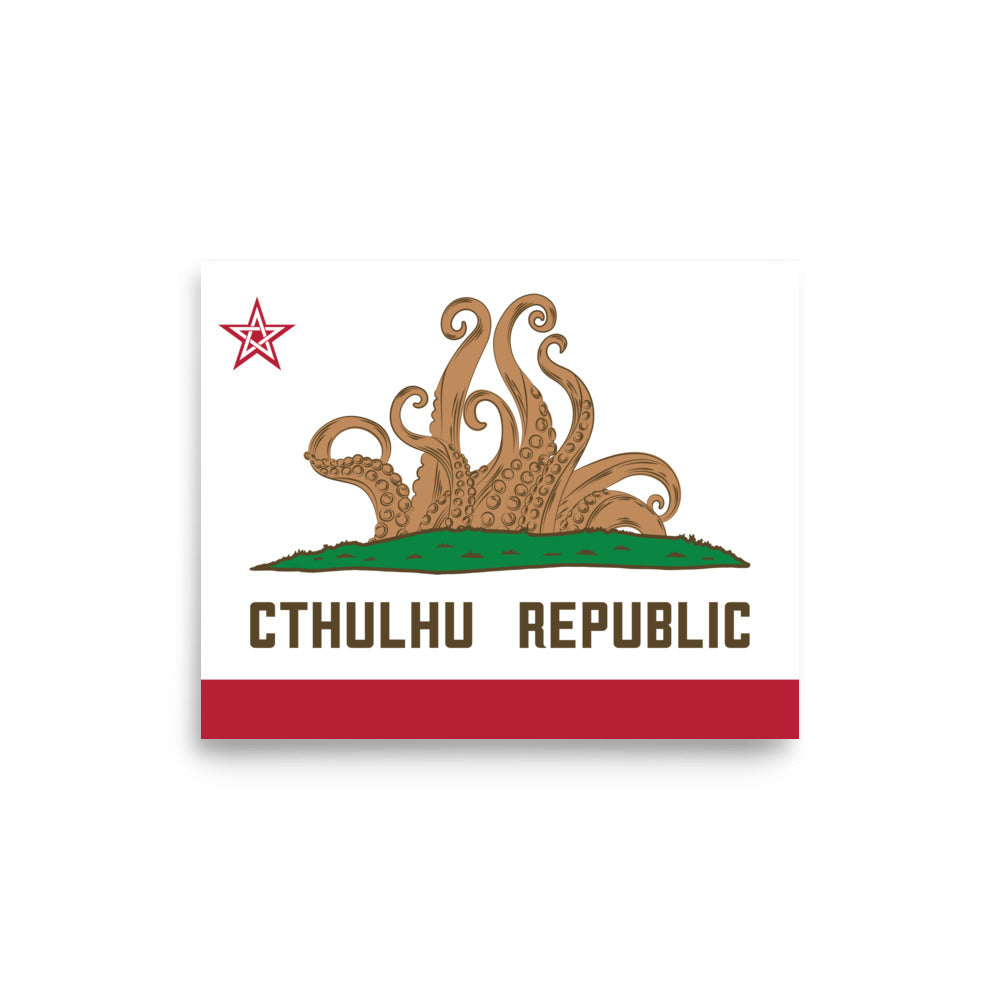 República de Cthulhu Bandera de California Lovecraft Póster