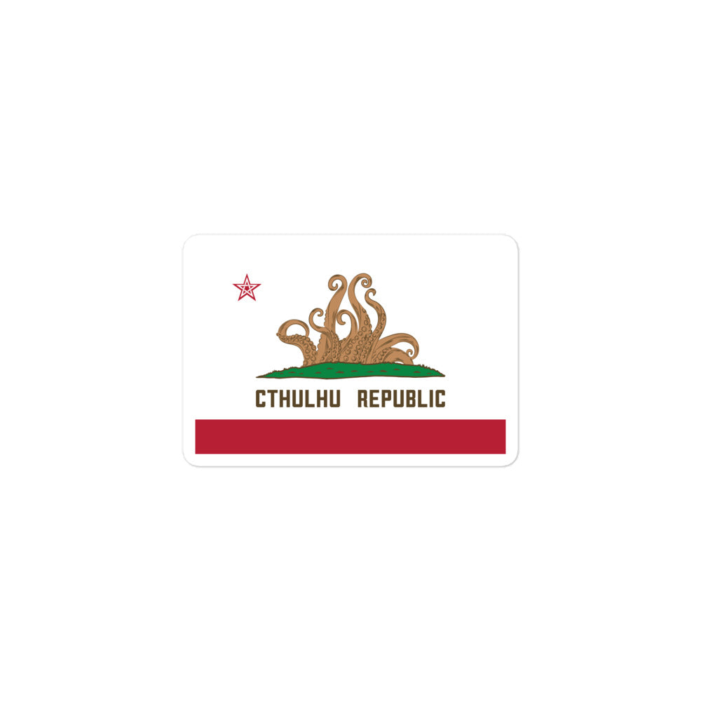 Cthulhu Republic California Flag Lovecraft Autocollants sans bulles