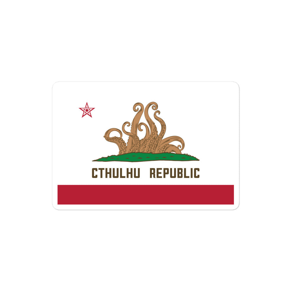 Cthulhu Republic California Flag Lovecraft Bubble-free stickers