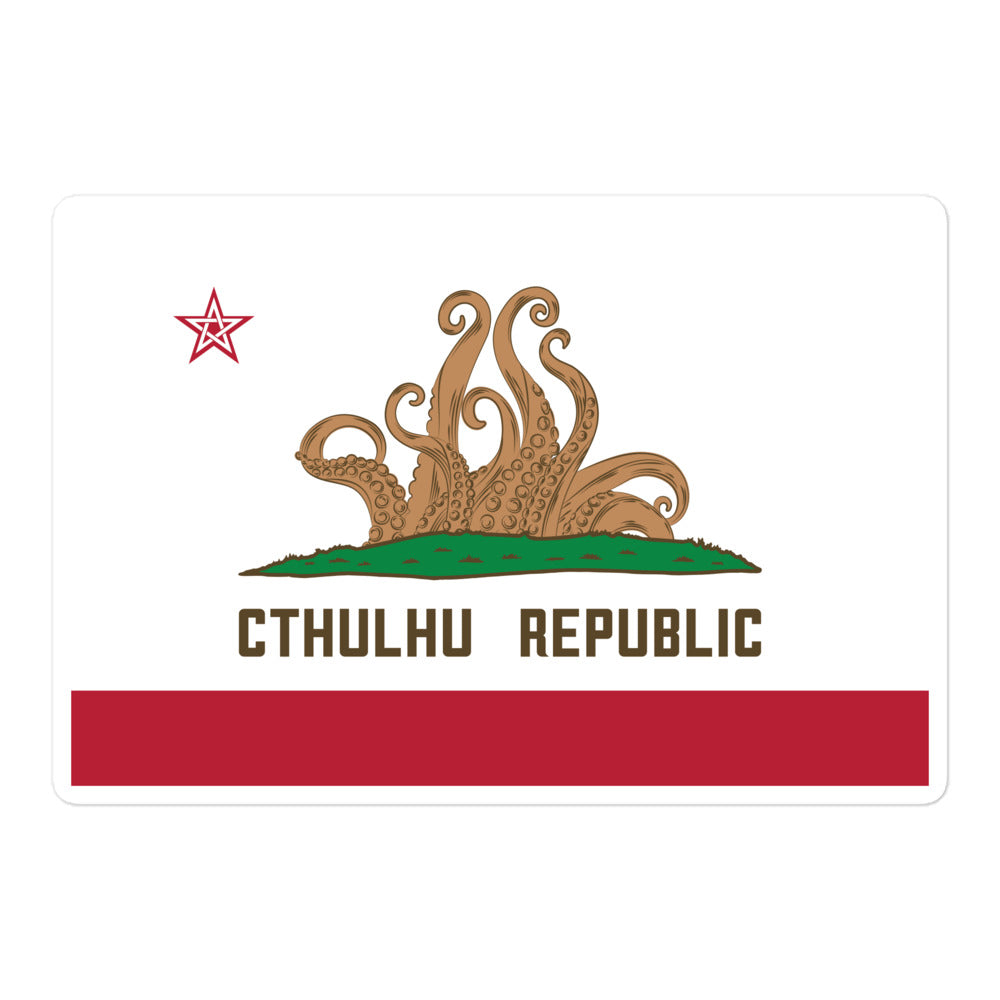 Cthulhu Republic California Flag Lovecraft Bubble-free stickers