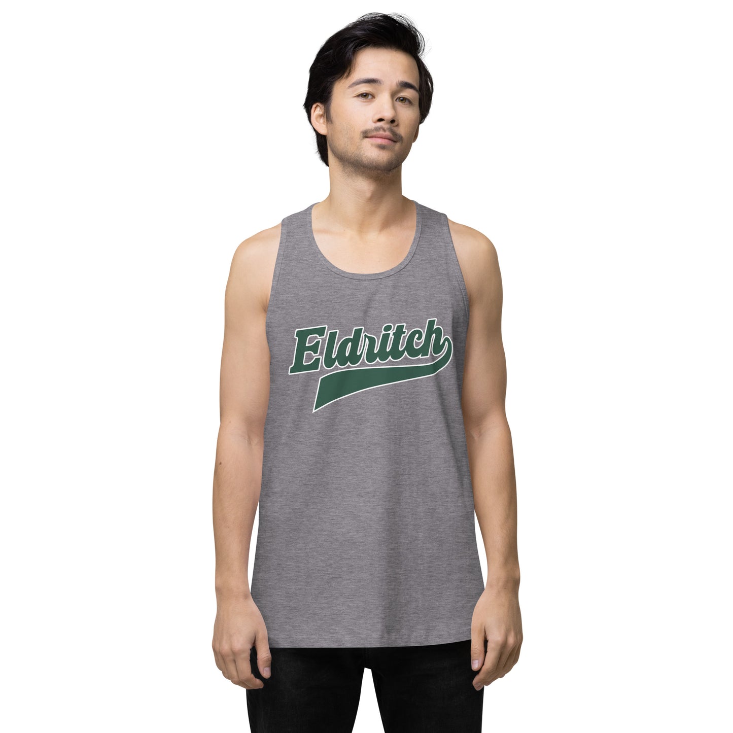 Eldritch League Script – Vintage Lovecraftian Schriftzug Herren Premium Tanktop