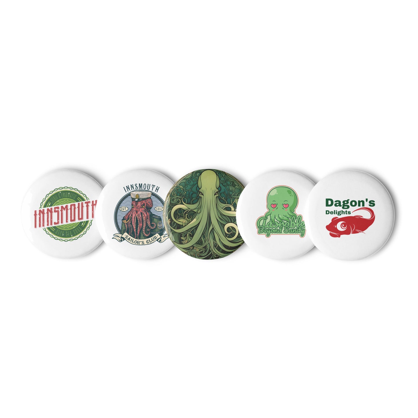 Lovecraft Innsmouth Cthulhu Set of pin buttons