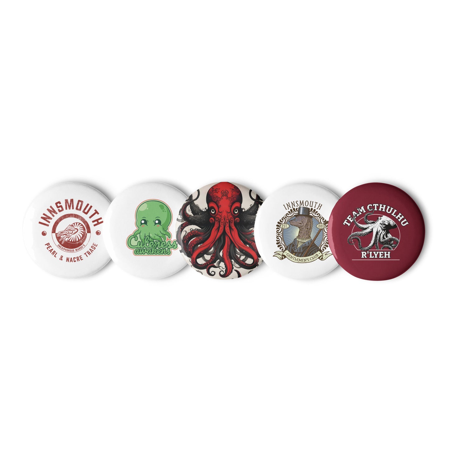 Lovecraft Innsmouth Cthulhu Set of pin buttons