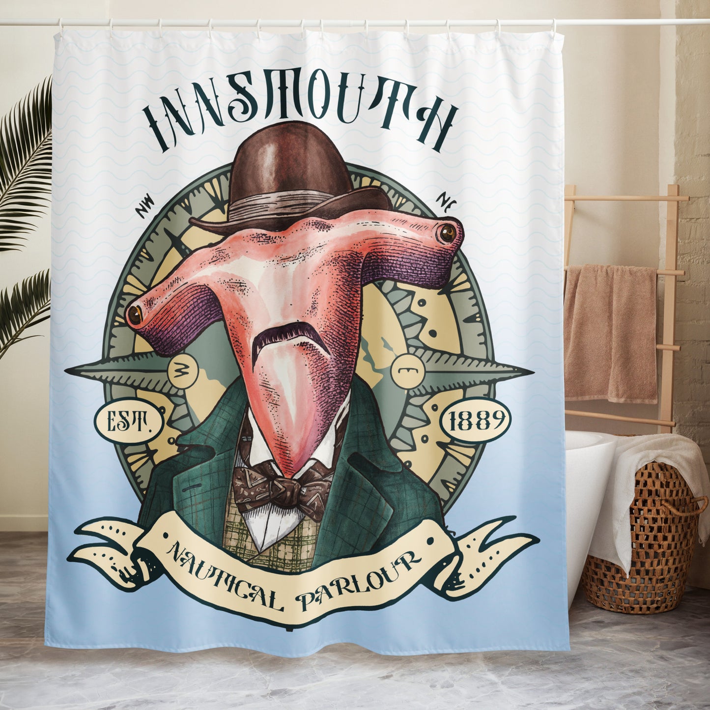 Innsmouth Nautical Parlour — The Hammerhead Gentleman Shower curtain