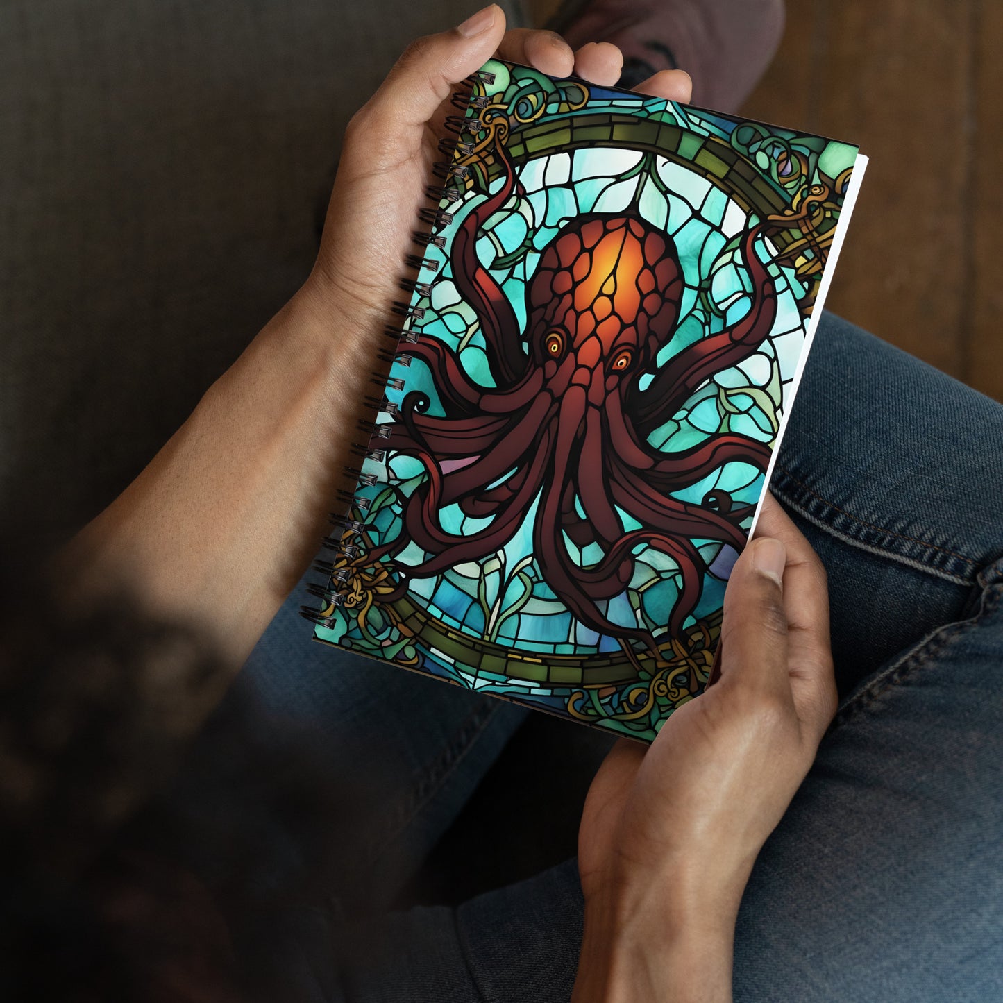 Cuaderno espiral de vidrieras de Cthulhu