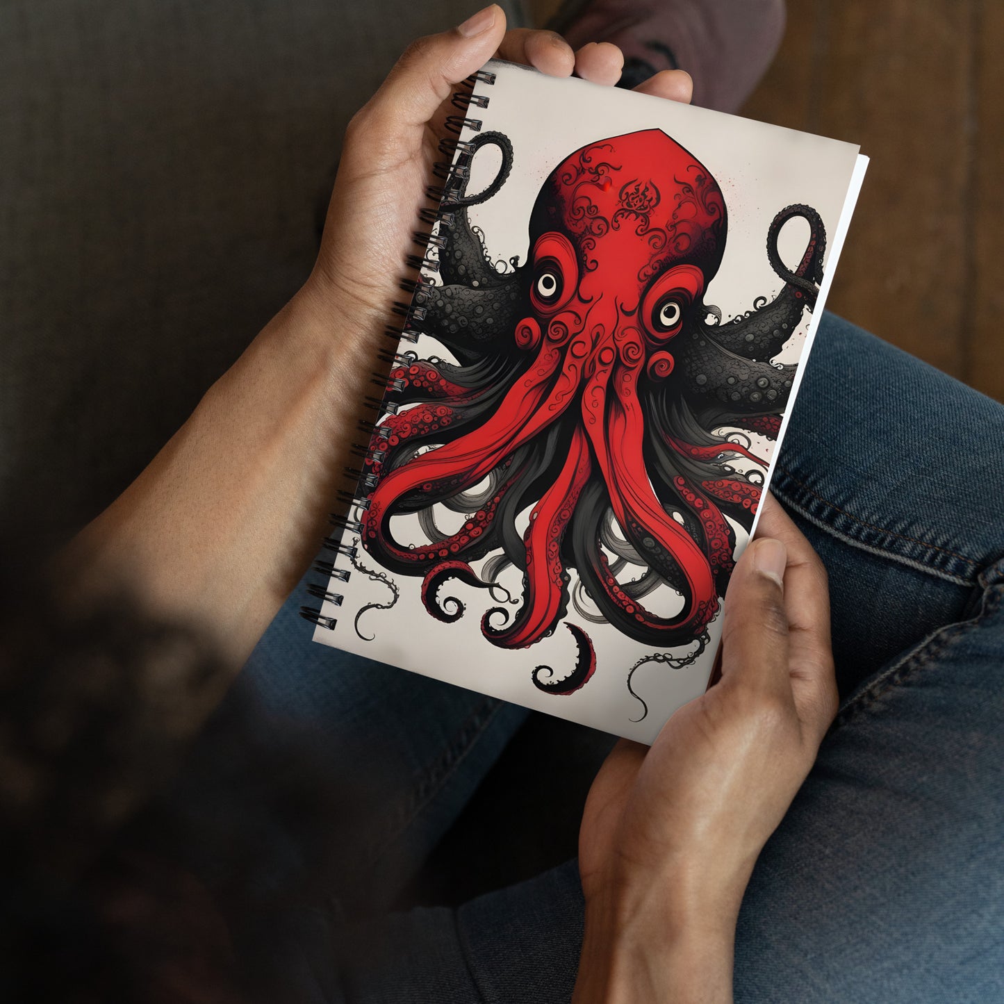 Pintura de tinta asiática de Cthulhu Cuaderno de espiral