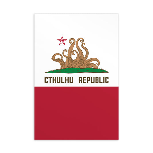 Postal Estándar de Lovecraft de la bandera de California de la República de Cthulhu