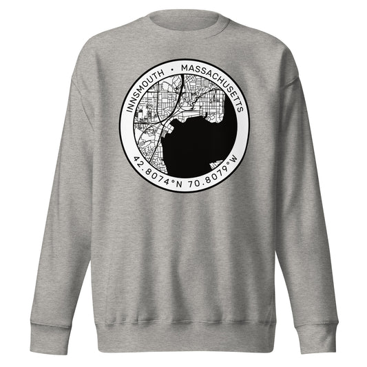 Sudadera premium unisex con mapa de la ciudad de Innsmouth Lovecraft