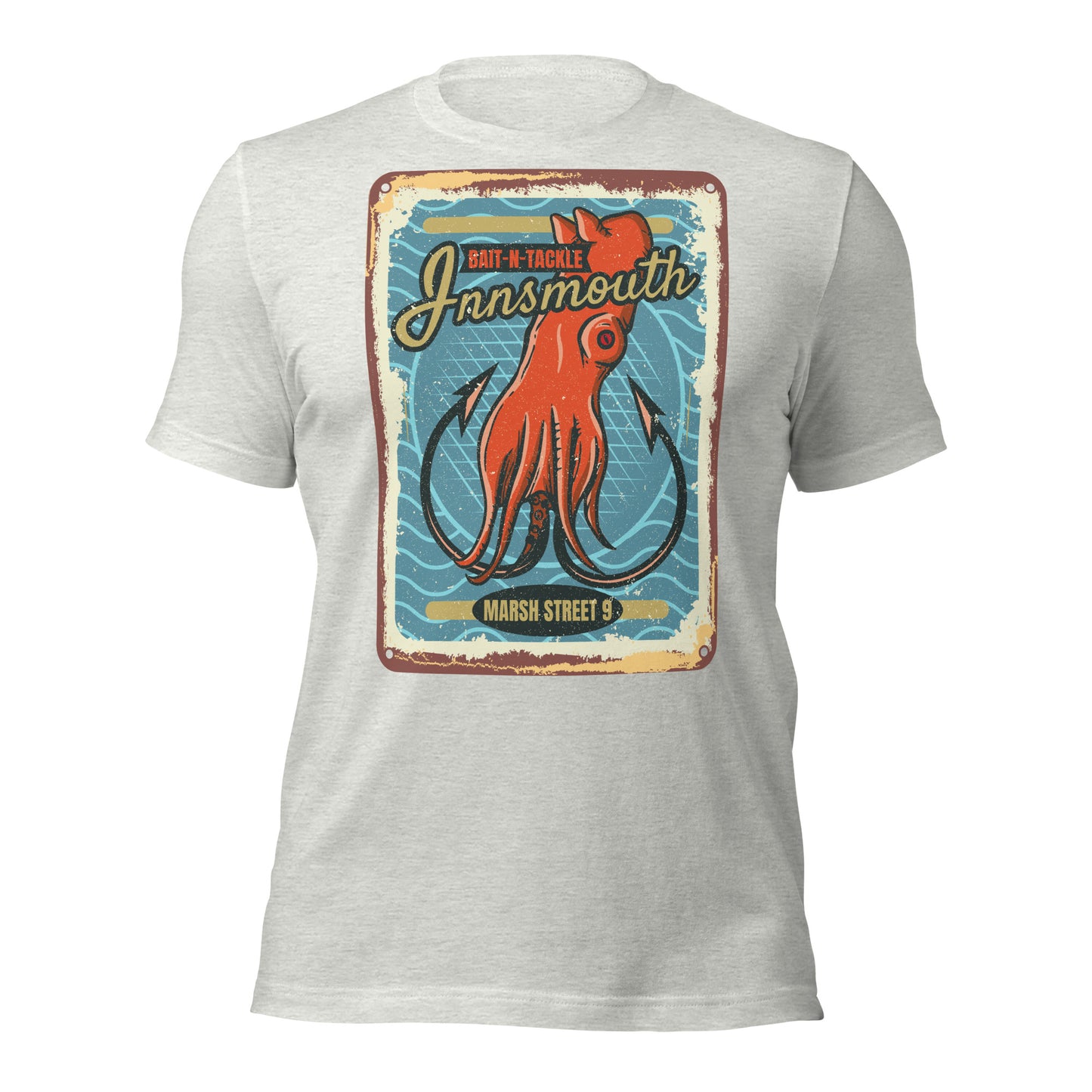 Innsmouth Bait and Tackle Fishing Lovecraft T-shirt unisexe