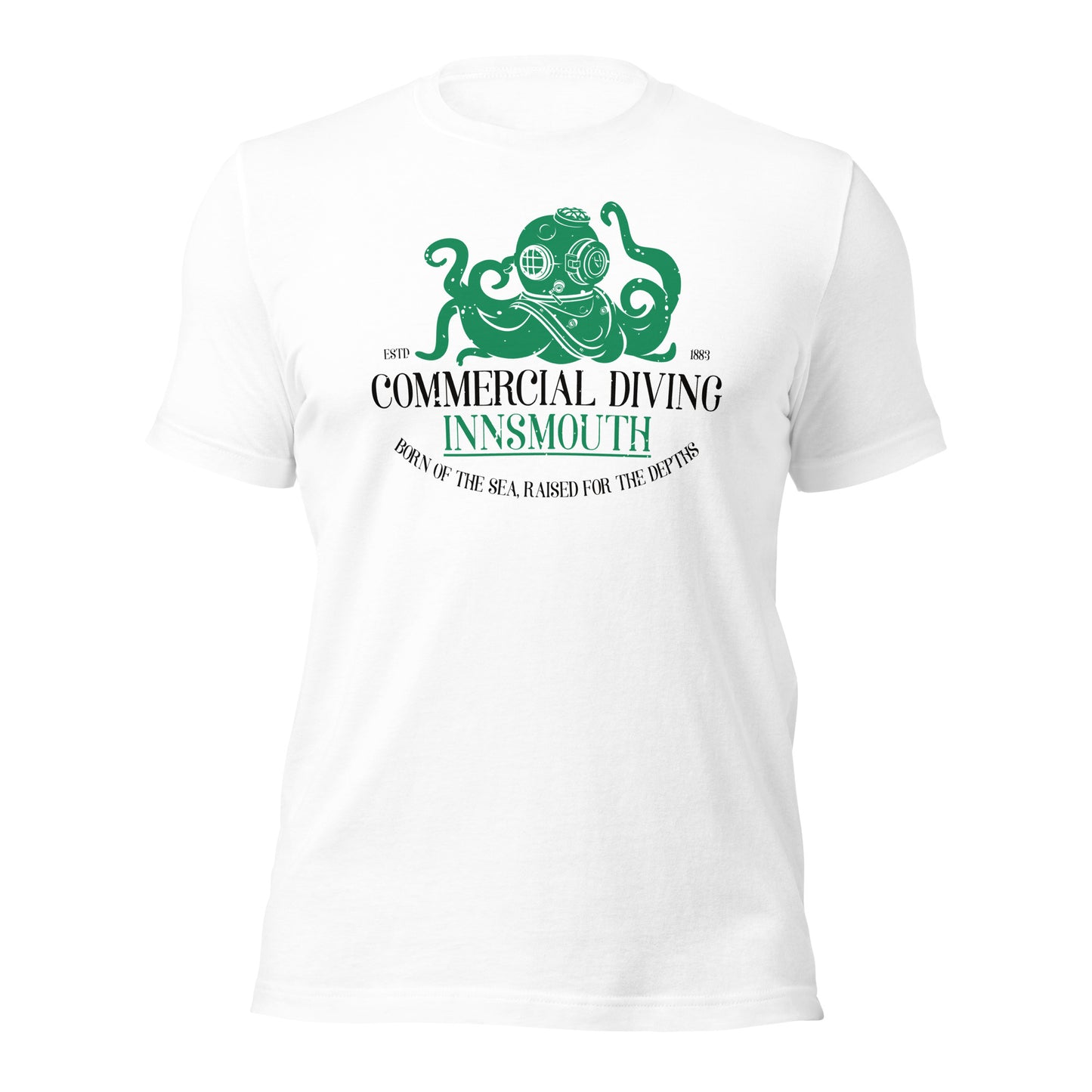 Camiseta unisex de buceo comercial Innsmouth