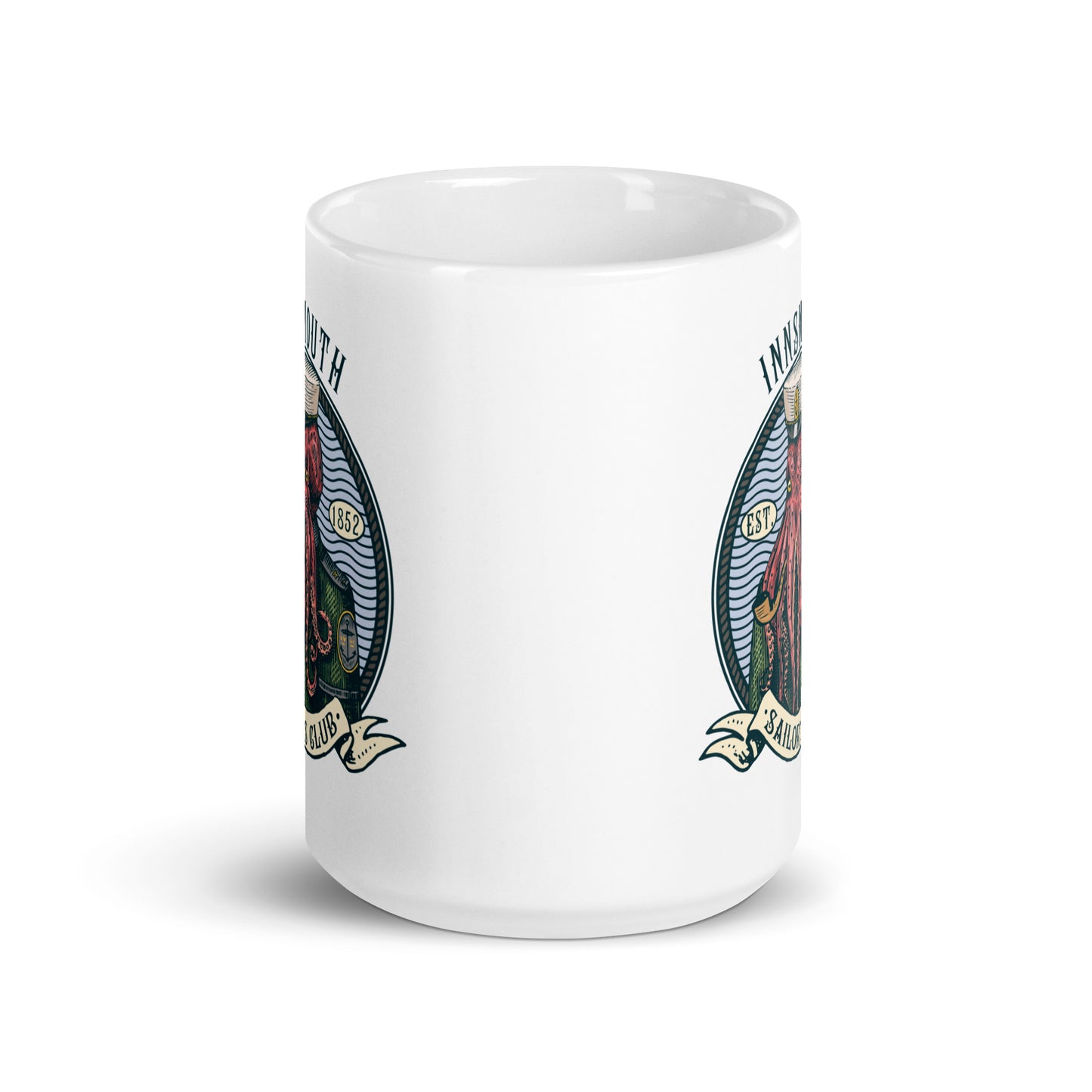 Cthulhu Sailor Innsmouth Taza blanca brillante