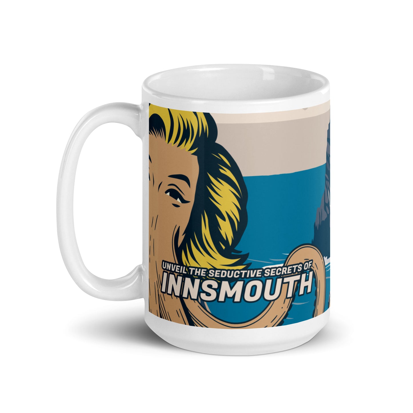 Taza Innsmouth Woman Cthulhu Travel White brillante